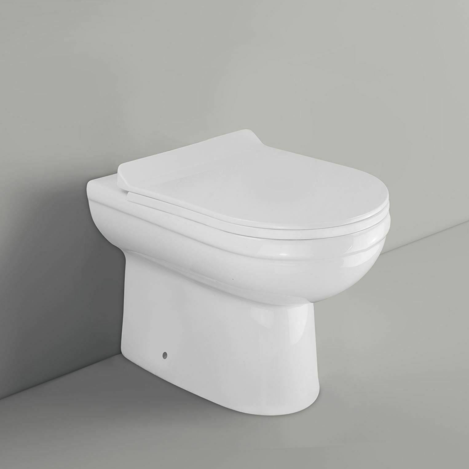 Debra Back To Wall Ceramic WC Toilet Pan with Soft Close Seat