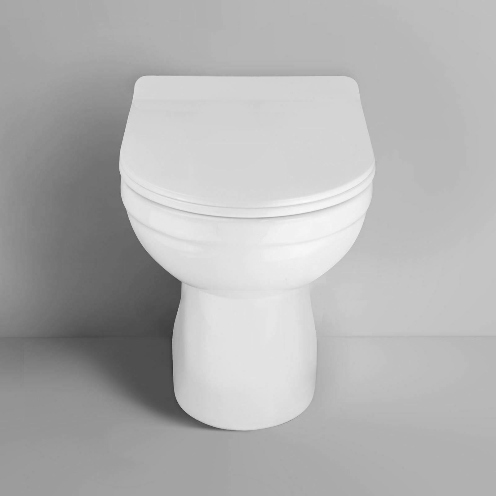 Debra Back To Wall Ceramic WC Toilet Pan with Soft Close Seat