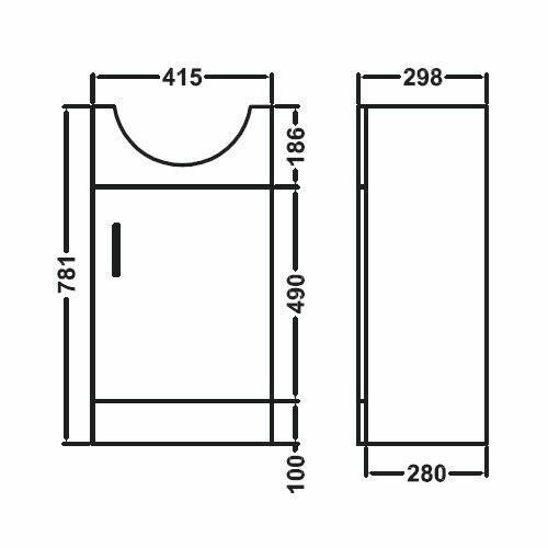 Ellen 450mm Cloakroom Basin Sink Vanity Cabinet Unit with WC Toilet Set