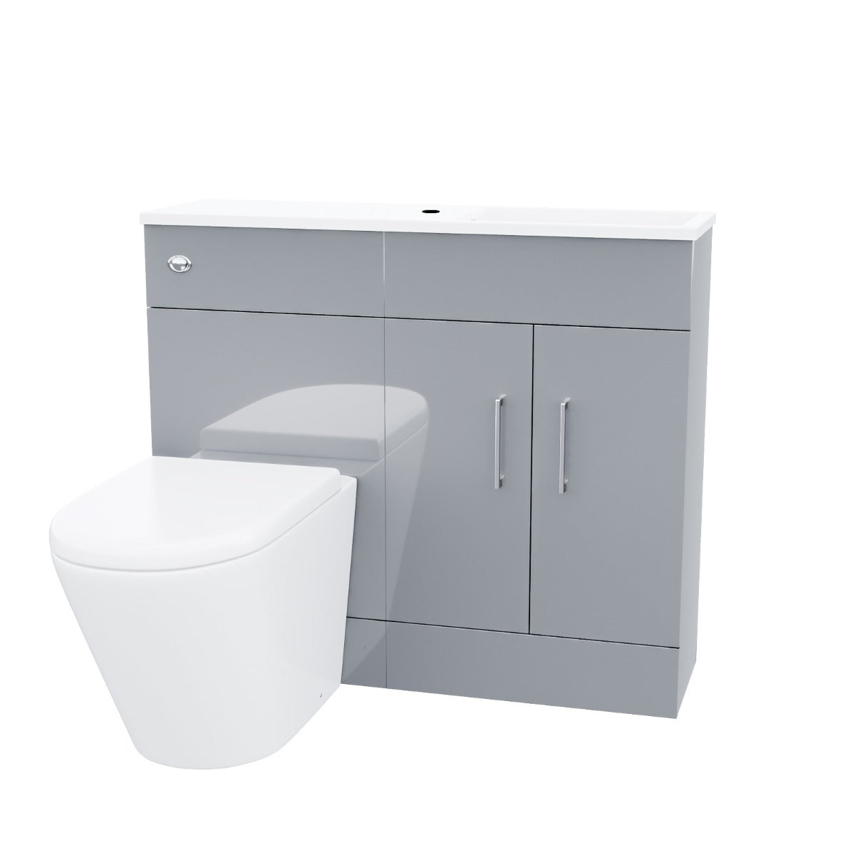 James 1000mm Vanity Basin Unit & Ellis Back To Wall Toilet Grey