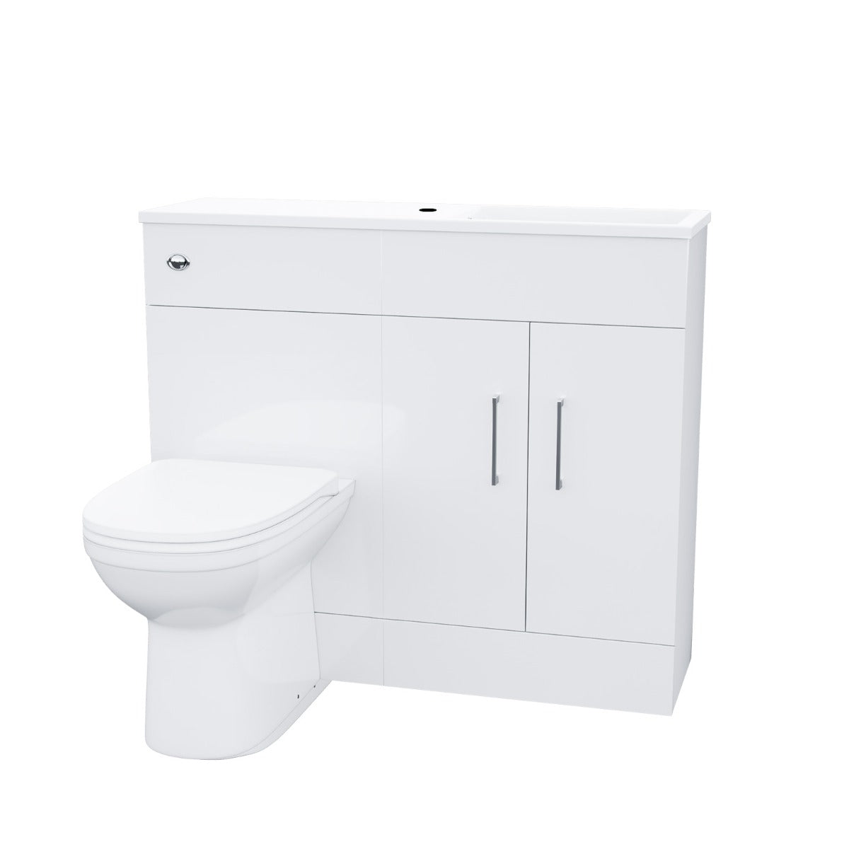 James 1000mm Slimline Floorstanding Vanity Basin and Welbourne White Back To Wall Modern Toilet White