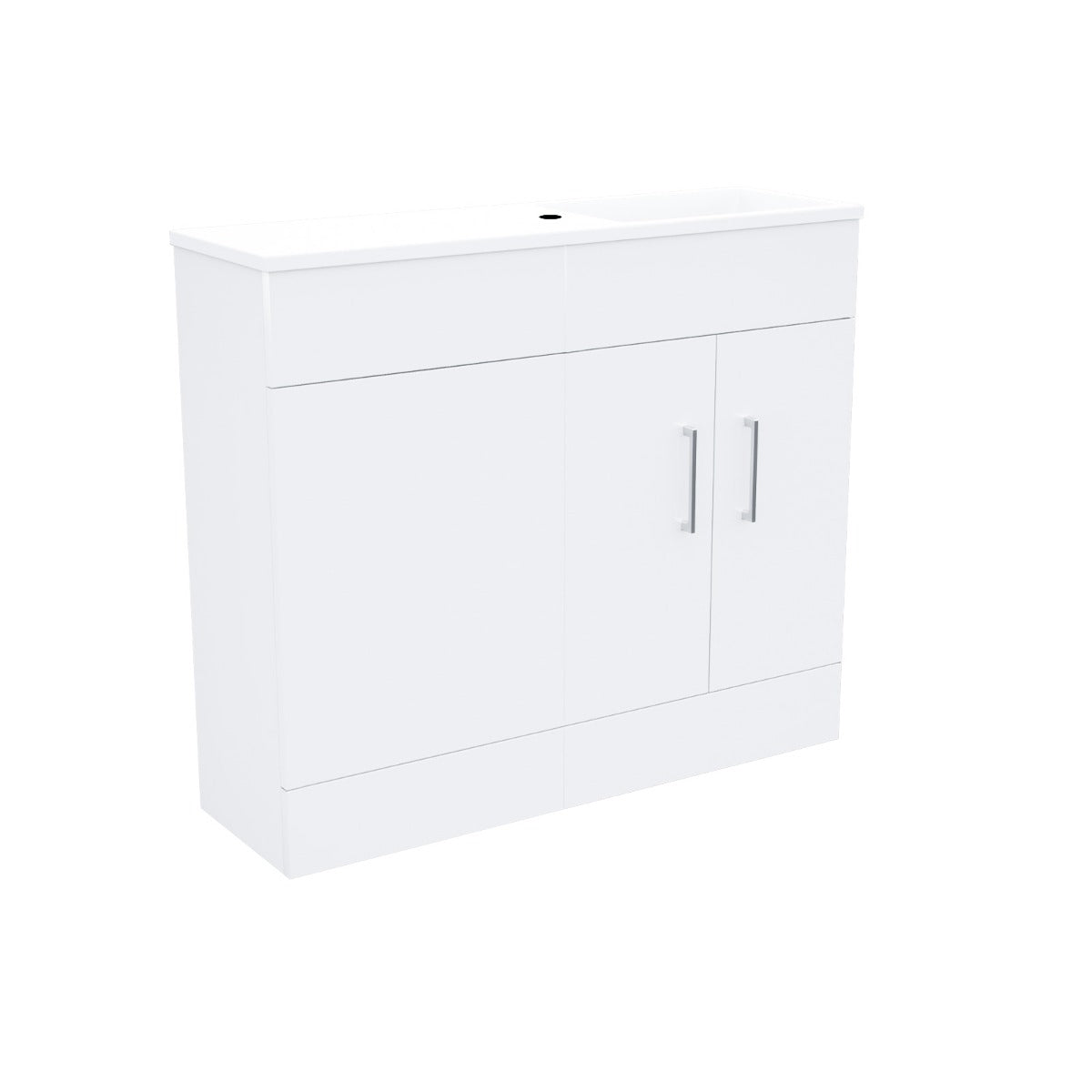 James 1000mm Slimline Vanity, Basin And WC Unit White