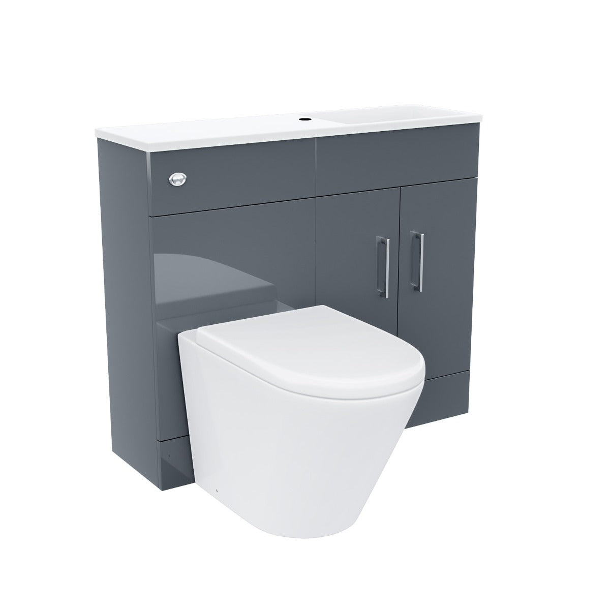 James 1000mm Vanity Basin Unit & Ellis Back To Wall Toilet Dark Grey