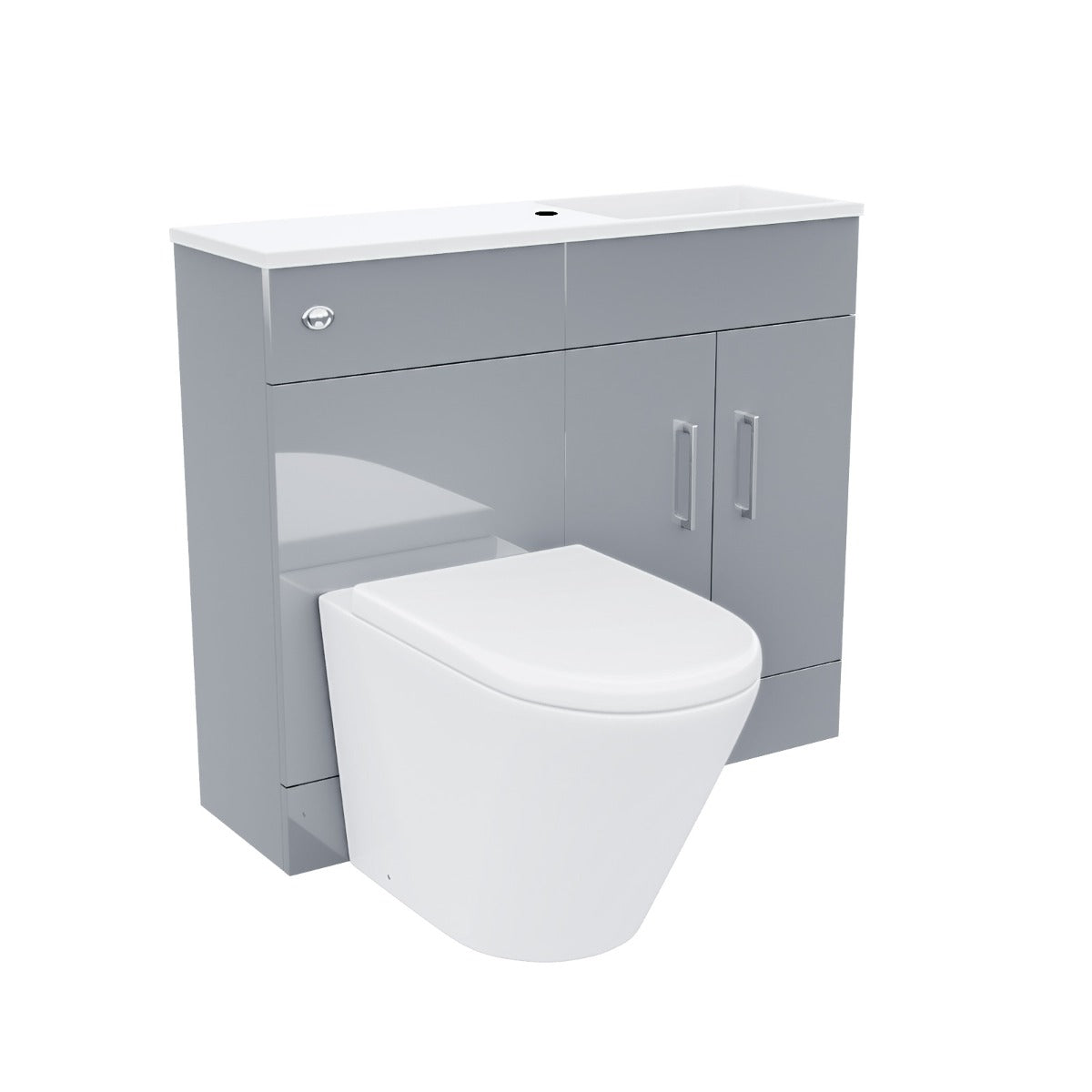 James 1000mm Vanity Basin Unit & Ellis Back To Wall Toilet Grey