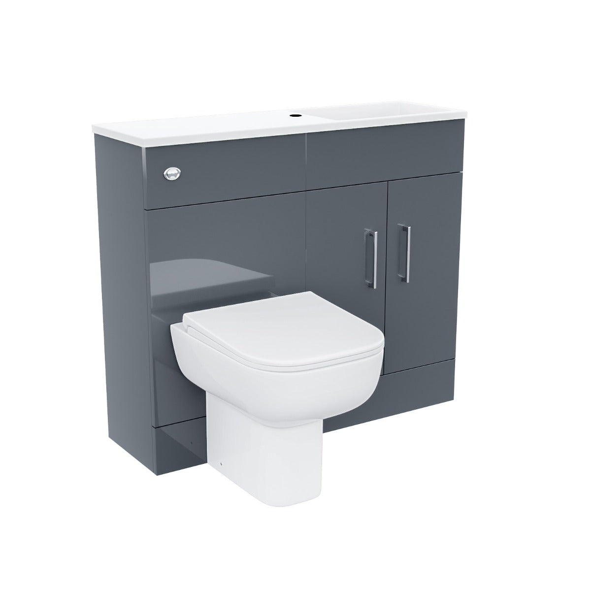 James 1000mm Slimline Floorstanding Vanity Basin and Debra BTW Combo Unit Grey