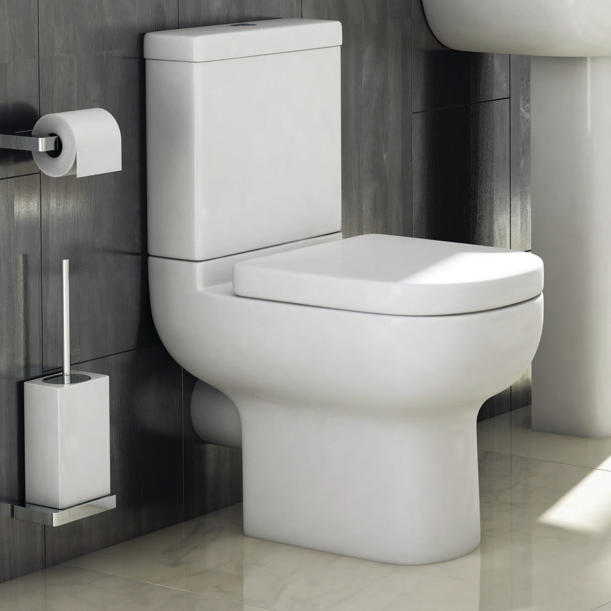 Barnolds Modern Ceramic Toilet Pan, Dual Flush Cistern And Soft Close Seat