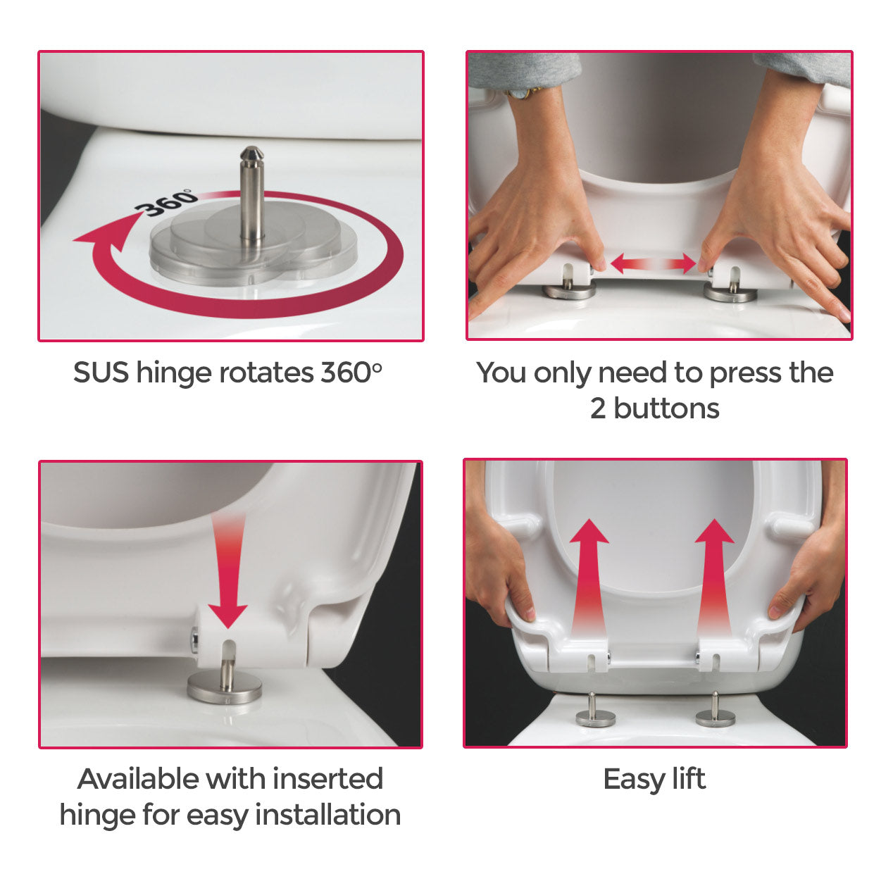 Telis Back To Wall Vitreous Ceramic Modern White Toilet Pan, luxuries Soft Close Seat