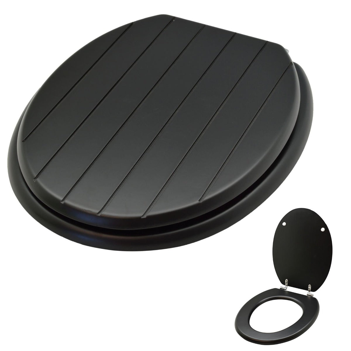 Universal Classic Oval Shaped Design Toilet Seat & Fixings Black