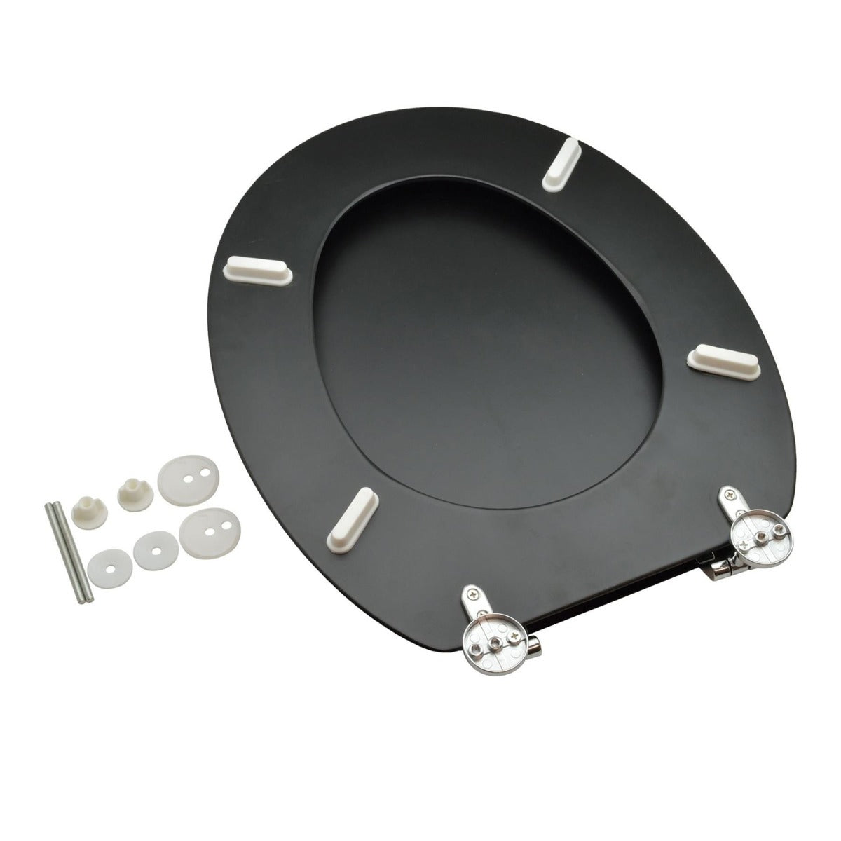 Universal Classic Oval Shaped Design Toilet Seat & Fixings Black