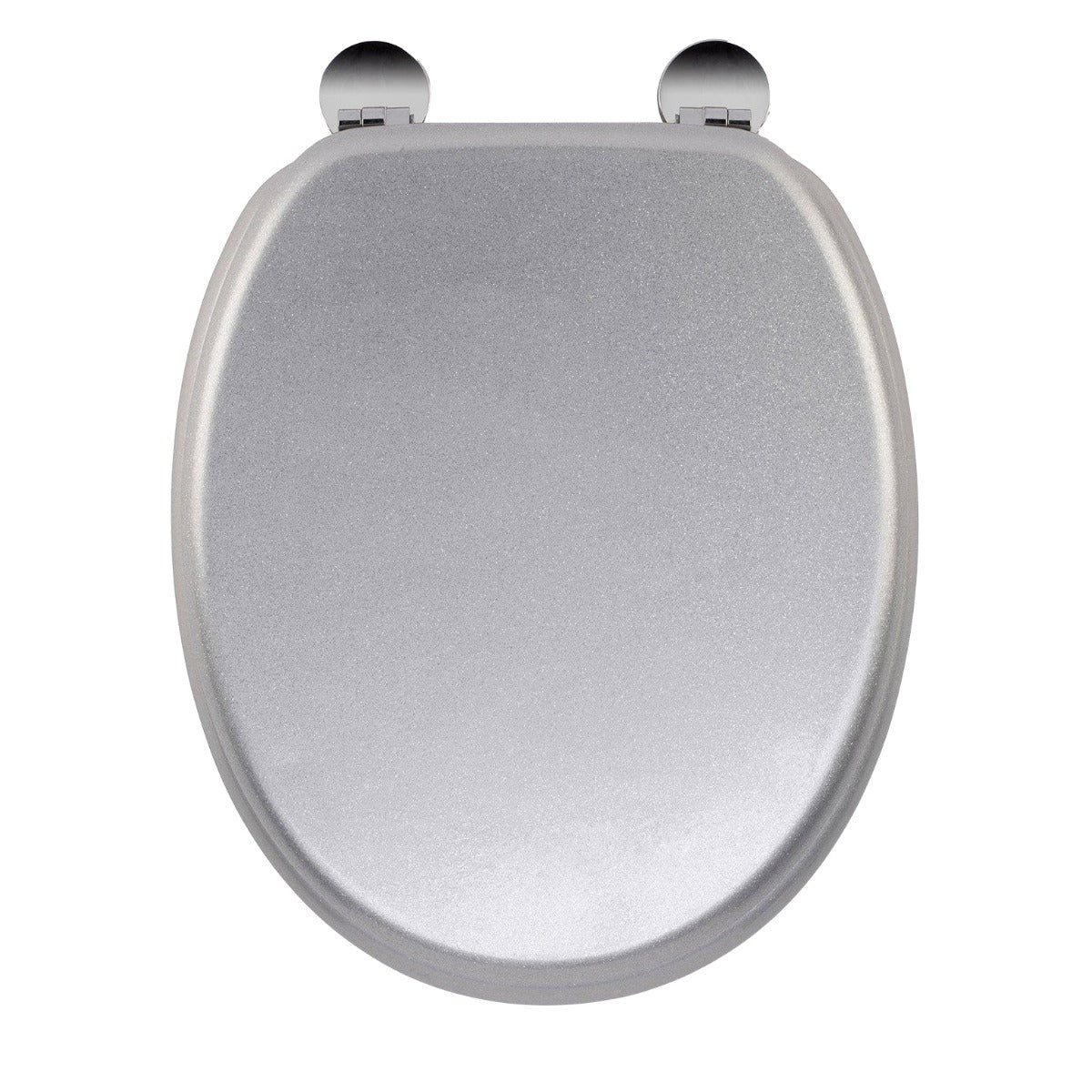 Universal Classic Oval Shaped Design Toilet Seat & Fixings Silver