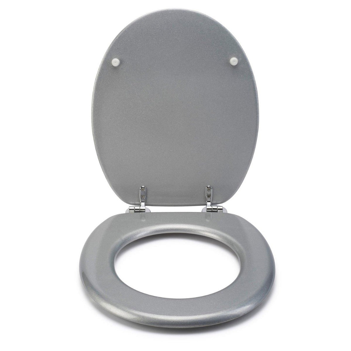 Universal Classic Oval Shaped Design Toilet Seat & Fixings Silver