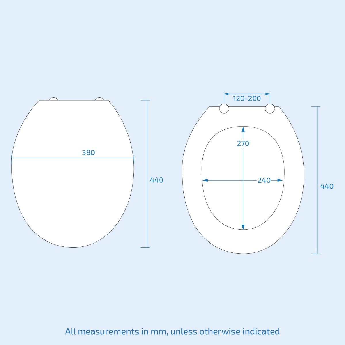 Universal Classic Oval Shaped Design Toilet Seat & Fixings Orange