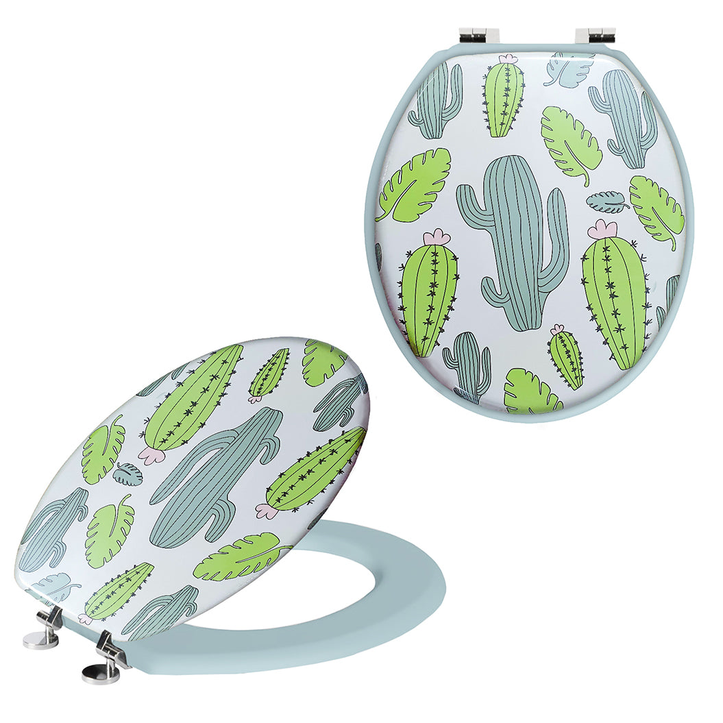 Universal Novelty Cactus Oval Toilet Seat Green