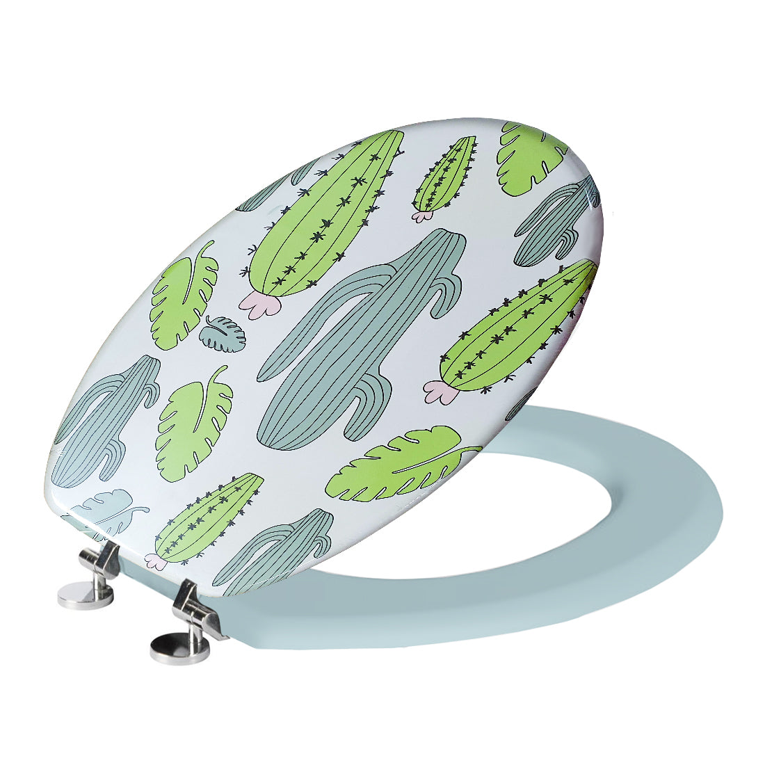 Universal Novelty Cactus Oval Toilet Seat Green