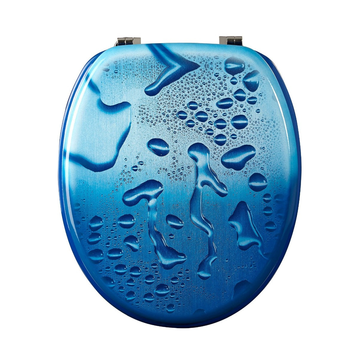 Universal Classic Oval Shaped Design Toilet Seat Water Blue Drop Water Pattern