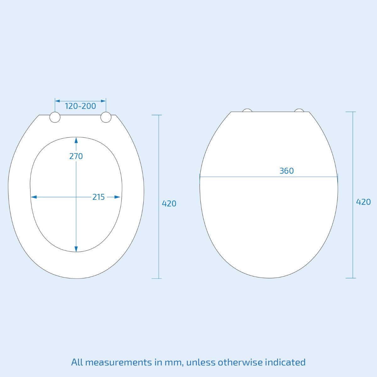 Universal Classic Oval Shell Shaped Design Toilet Seat & Fixings White