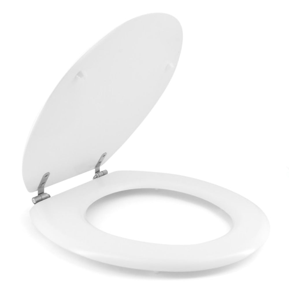 Universal Classic Oval Shell Shaped Design Toilet Seat & Fixings White