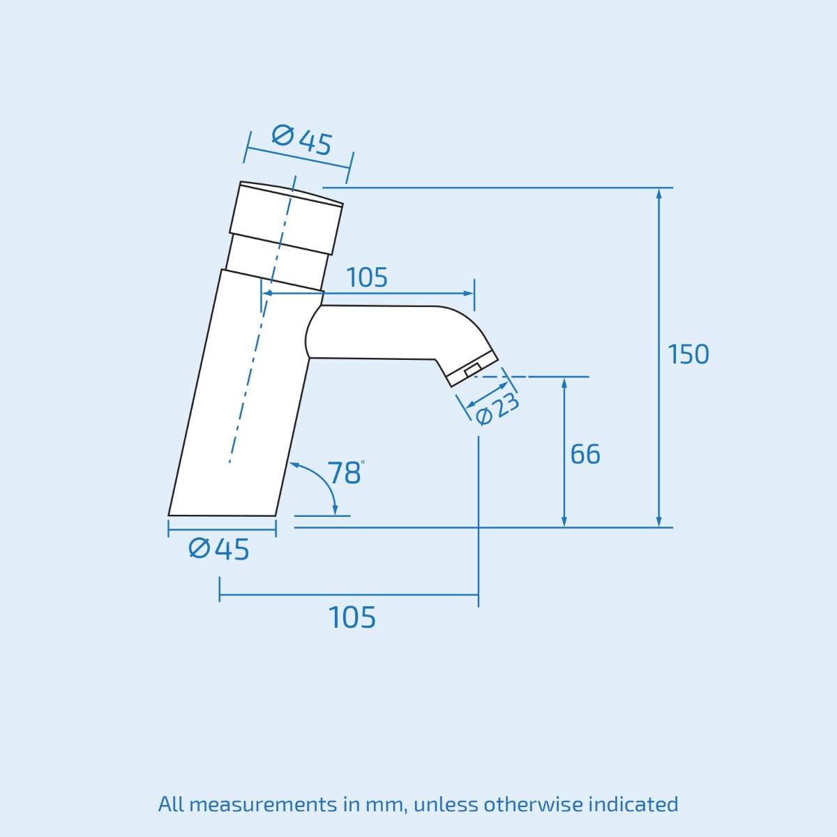 Round Push Down Non Concussive Basin Mono Mixer Tap