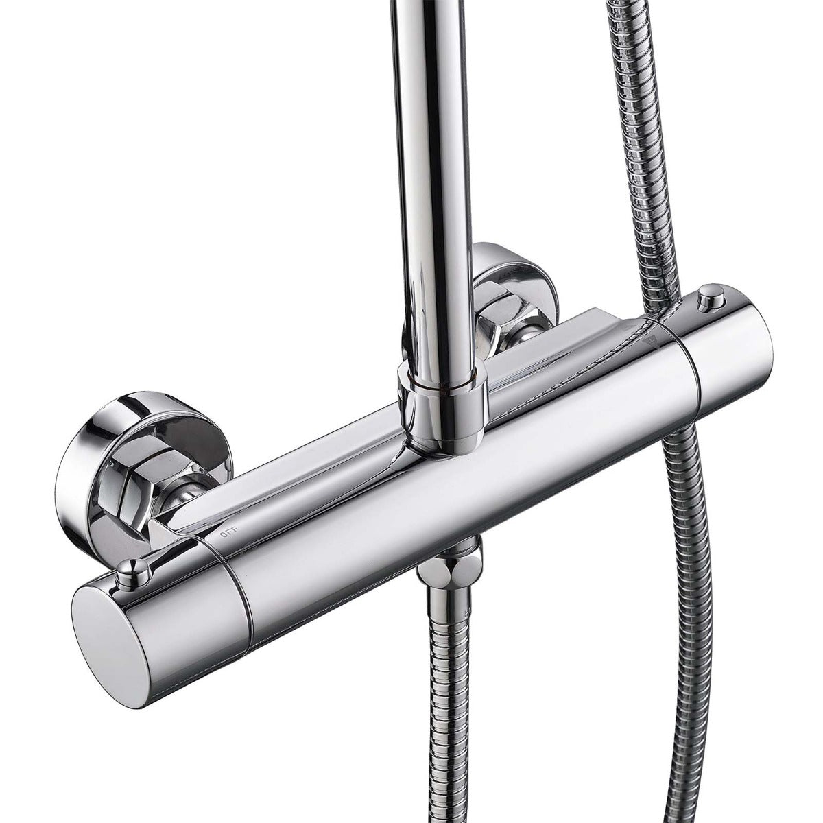 Modern Cool Touch Thermostatic Riser Rail Shower Mixer Chrome