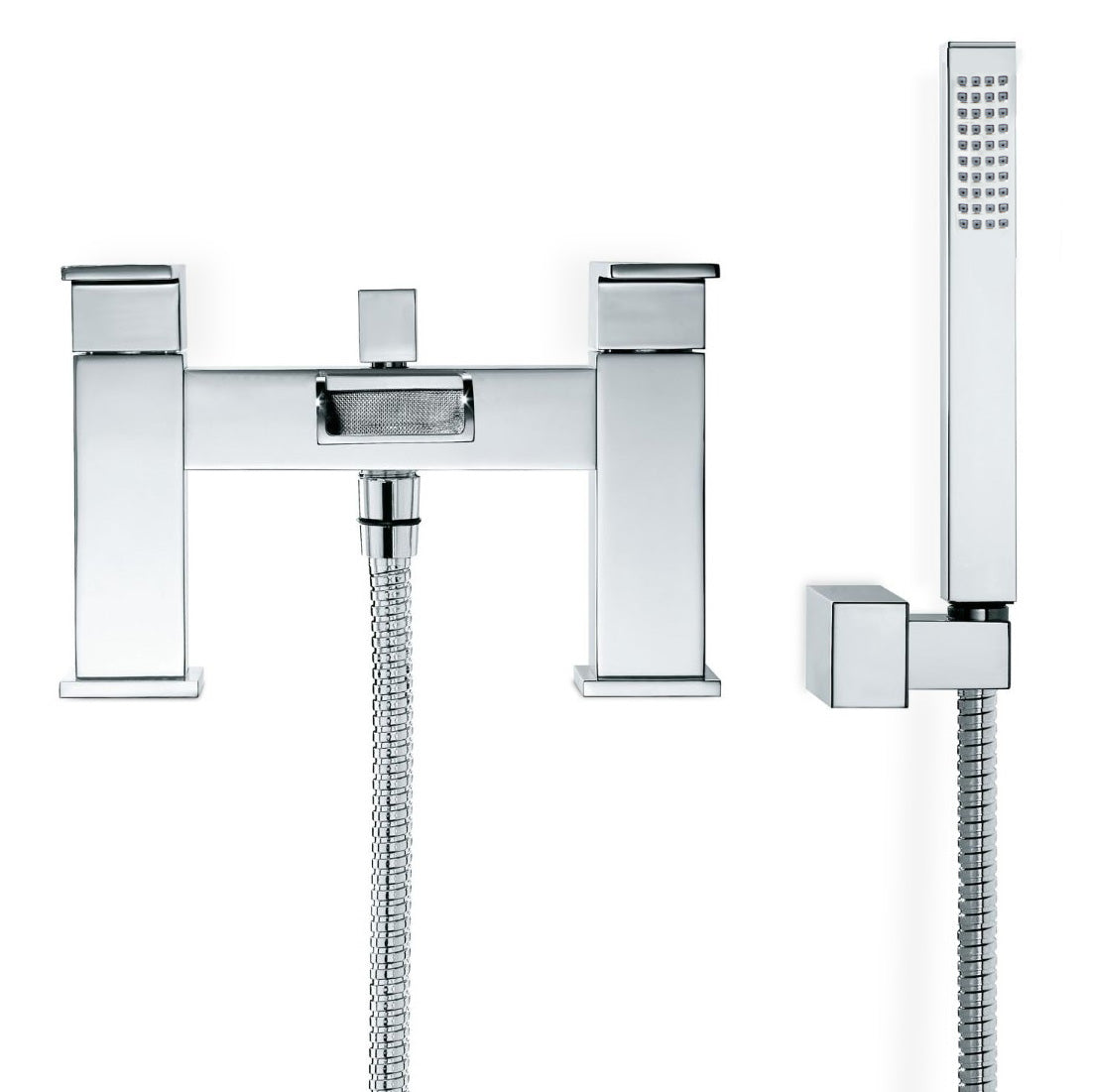Ozone Waterfall Chrome Bath Shower Mixer Tap with Handset Kit