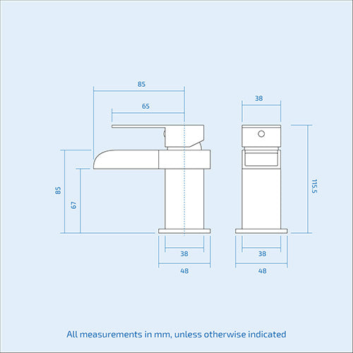 Alaska Basin Vanity Unit Furniture Storage Cabinet and Tap with Waste Set