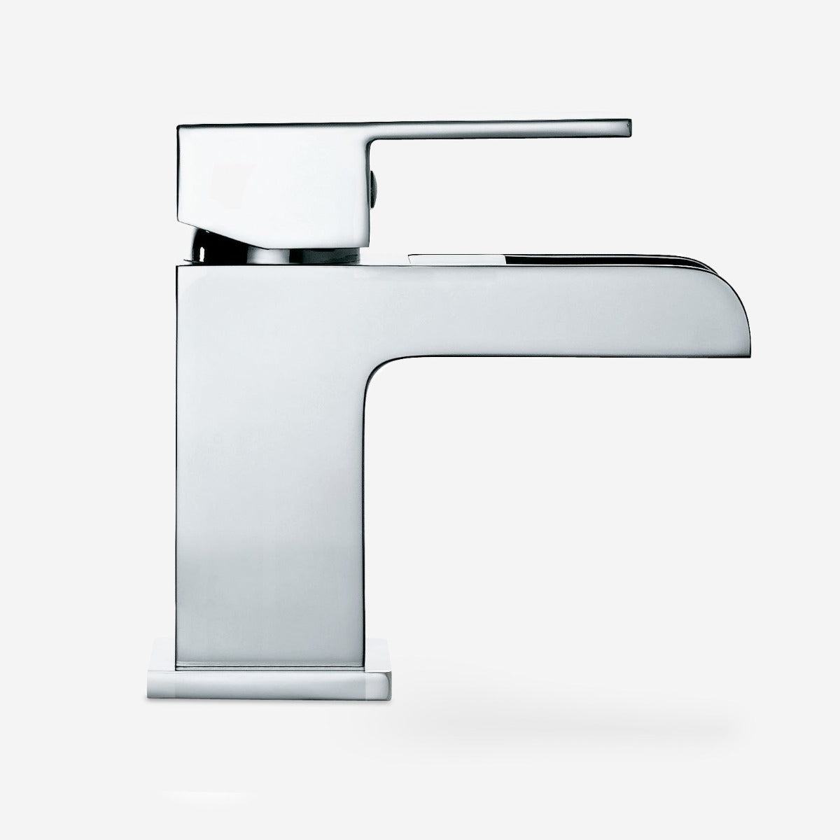 Nanuya 400mm Grey Cloakroom Vanity Basin Unit, Waterfall Mono Mixer Tap & Waste